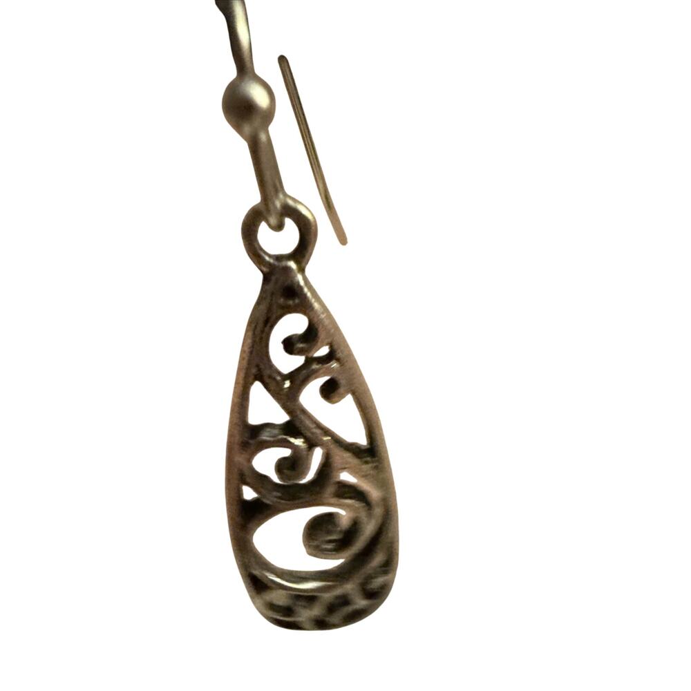 Silvery Dangle Earrings - Picture 2 of 4